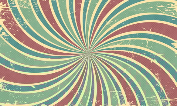 Retro Curved Sunburst Pattern Scratched Grain Wallpaper vector