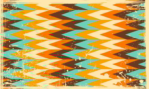 Abstract Vintage Retro 60s 70s Aesthetic Wavy Pattern Wallpaper with Rough Spilled Ink Print Texture vector