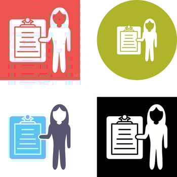 Unique Female Presenter Icon Design vector