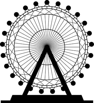 Ferris Wheel Isolated Icon Silhouette vector