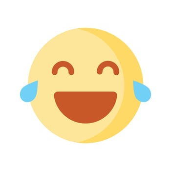 An editable icon of laughing emoji, easy to use and download vector