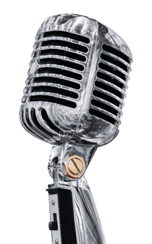 Silver retro microphone png