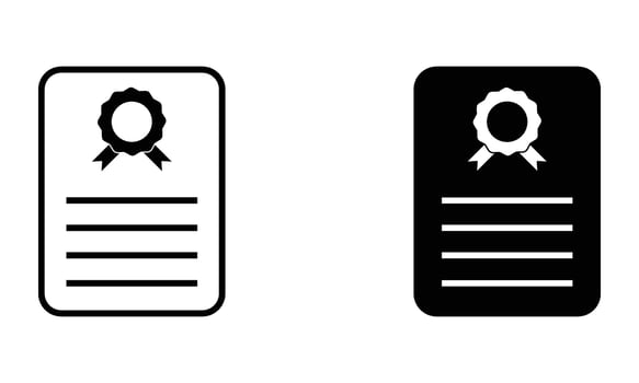 llustration of certificate document, diploma degree certificate icon vector
