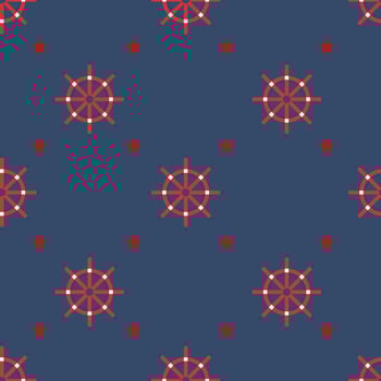 Nautical Steering Wheel Seamless Pattern vector