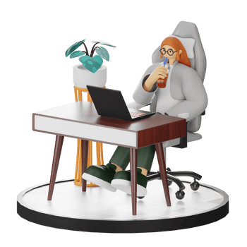 3D Illustrations of Taking a Break with a Refreshing Drink png