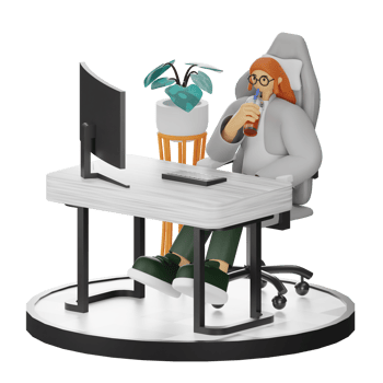 3D Illustrations of Taking a Break with a Refreshing Drink png