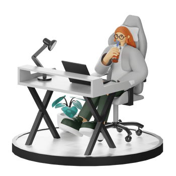 3D Illustrations of Taking a Break with a Refreshing Drink png