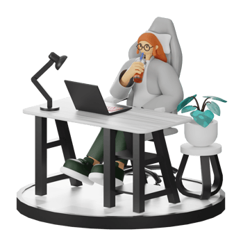 3D Illustrations of Taking a Break with a Refreshing Drink png