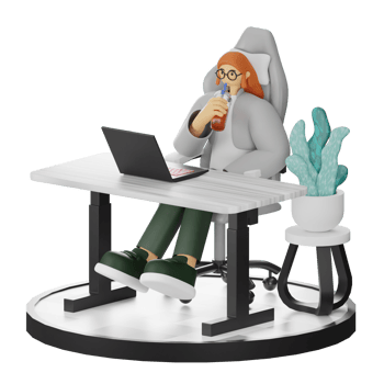 3D Illustrations of Taking a Break with a Refreshing Drink png