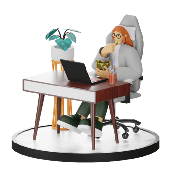 3D Illustrations of Taking a Rest with Tasty Treats png