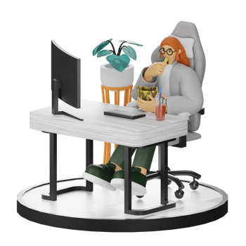 3D Illustrations of Taking a Rest with Tasty Treats png