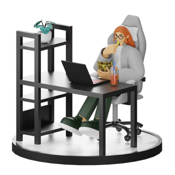 3D Illustrations of Taking a Rest with Tasty Treats png
