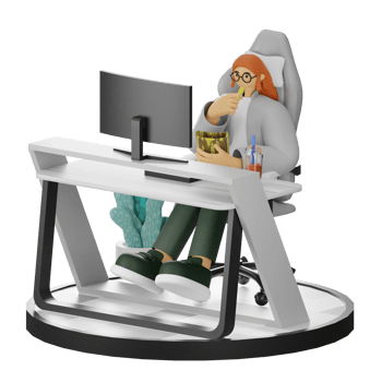 3D Illustrations of Taking a Rest with Tasty Treats png