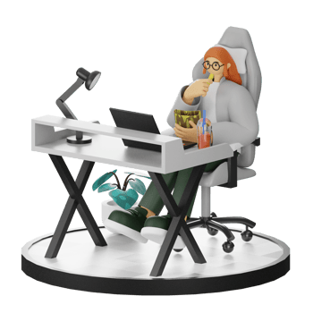 3D Illustrations of Taking a Rest with Tasty Treats png