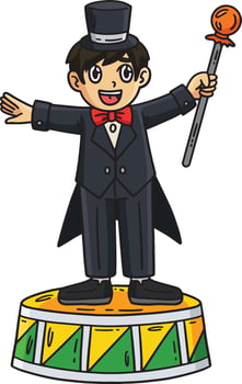 Circus Master Cartoon Colored Clipart Illustration vector