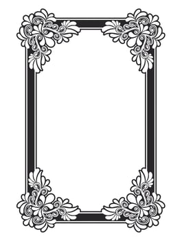 Frame vintage floral ornament wedding vector