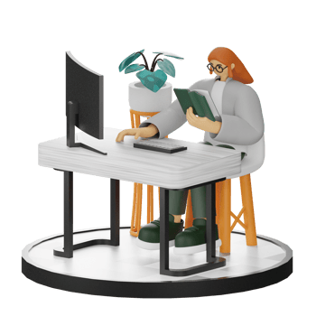 3D Illustrations of the Joy of Reading png