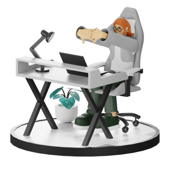 3D Illustrations of Working Hands-on with Computers png