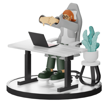 3D Illustrations of Working Hands-on with Computers png