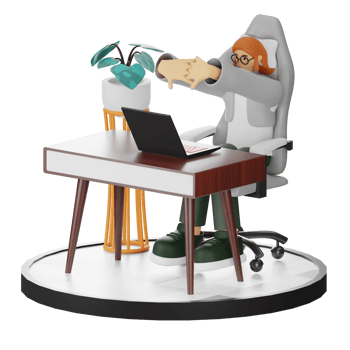 3D Illustrations of Working Hands-on with Computers png