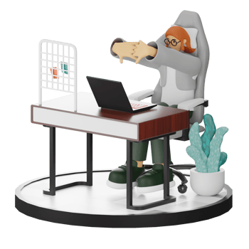 3D Illustrations of Working Hands-on with Computers png