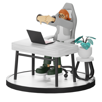 3D Illustrations of Working Hands-on with Computers png
