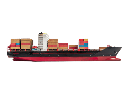 Large Cargo Ship Transporting Containers png