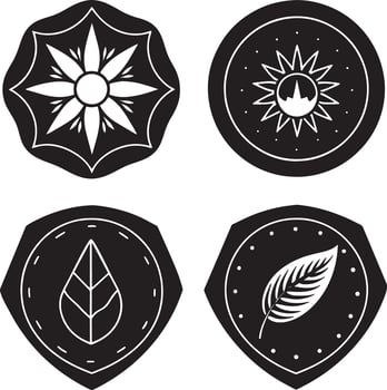 set of app icon black and white illustration vector