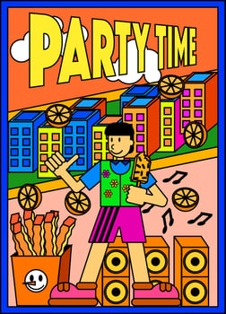 party time design llustration for background, banner, poster, flyer, template, design, etc vector