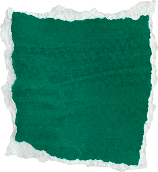 Green and White Torn Paper Piece png