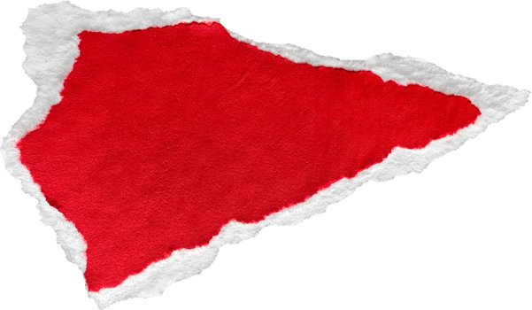 Red and White Torn Paper Piece png