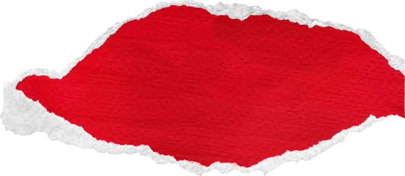Red and White Torn Paper Piece png