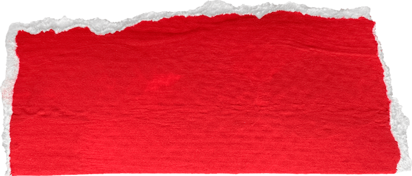 Red and White Torn Paper Piece png