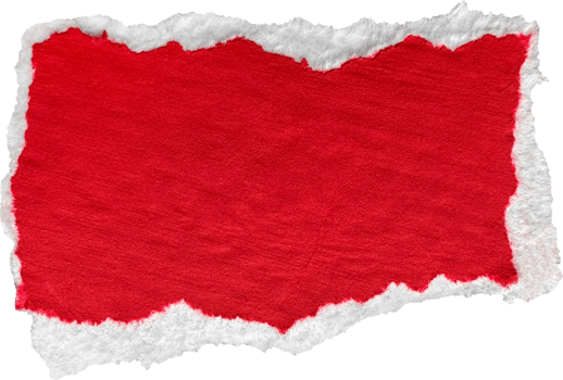 Red and White Torn Paper Piece png