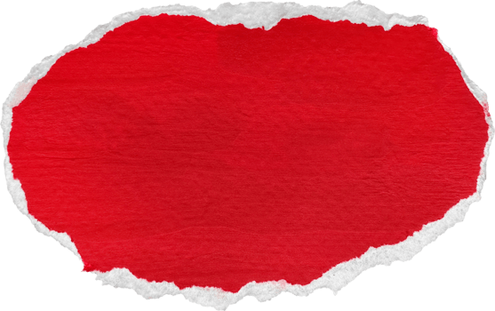 Red and White Torn Paper Piece png