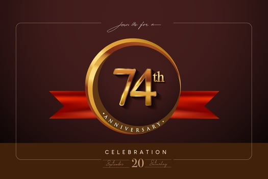 74th Anniversary logo vector