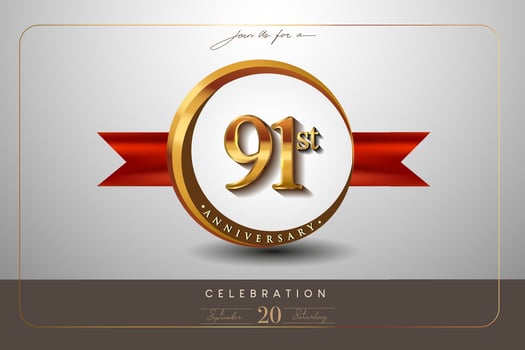 91st Anniversary logo vector