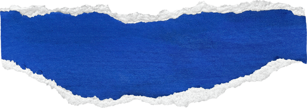 Blue and White Torn Paper Piece png