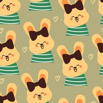 seamless pattern cartoon bunny. cute animal wallpaper for textile, gift wrap paper vector