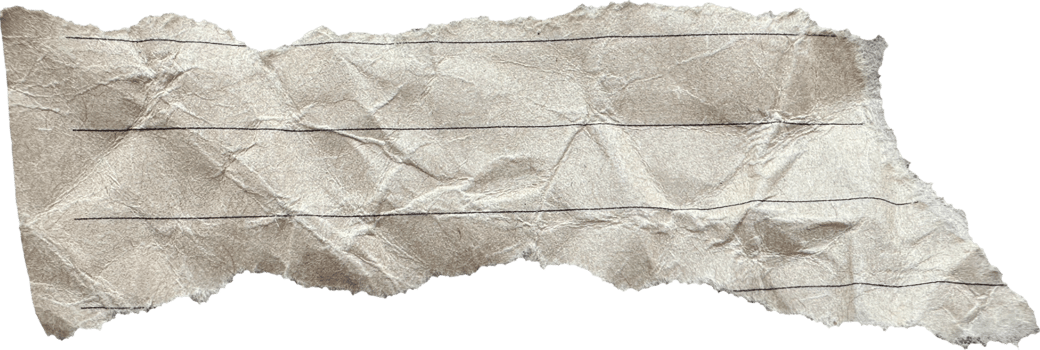 Brown Torn Crumpled Old Craft Lined Paper Piece png