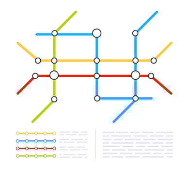 Metro subway city map. Underground transport system. Public transport vector