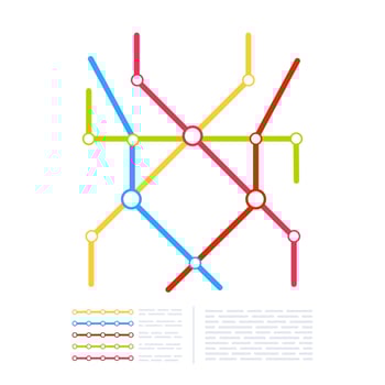 Metro subway city map. Underground transport system. Public transport vector