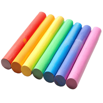 Set of Colored Chalk Sticks on Transparent Background png
