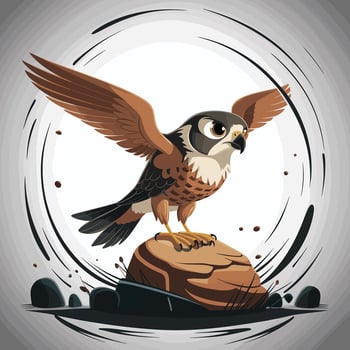 illustration of a falcon. birds isolated on a white background. vector