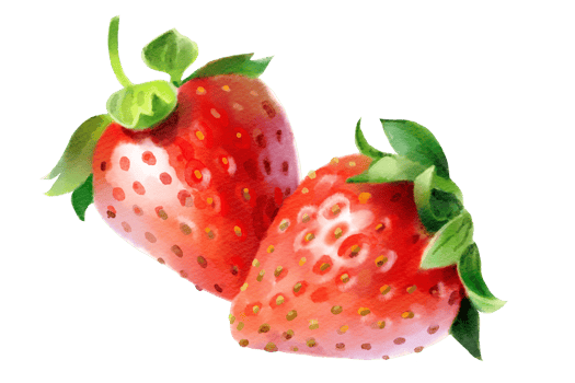 Strawberry hand-painted watercolor illustration png