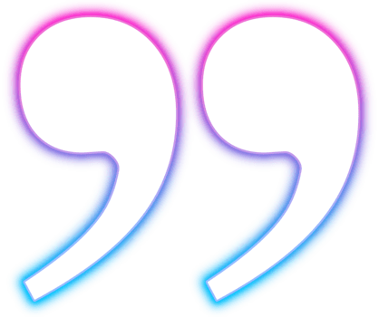 Neon glowing transparent commas or quote symbols png