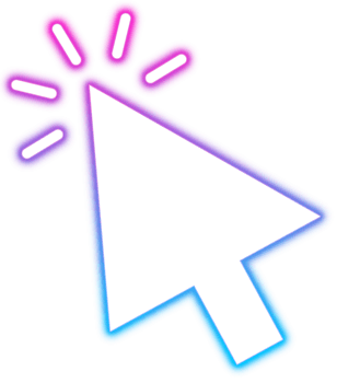 Neon glowing transparent mouse cursor arrow png