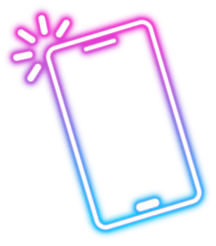 Neon glowing transparent ringing mobile phone icon png