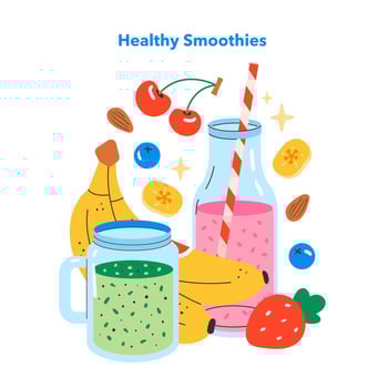 Healthy Snacking. Flat Illustration vector