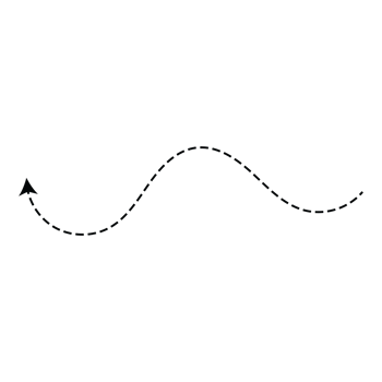 Hand drawn dotted curved line transparent png